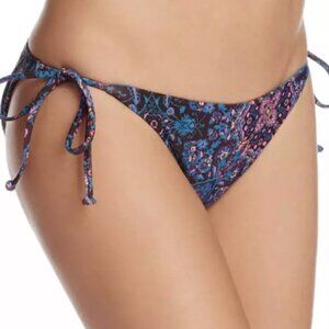 L*Space Bikini Bottom BLUE FUSHIA Swimsuit Side Tie LILY JULITTA USA $88